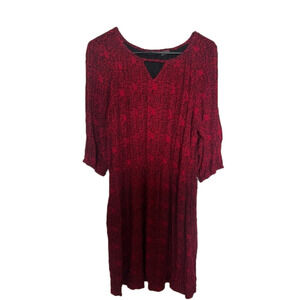 RED Paisley Open Shoulder Dress